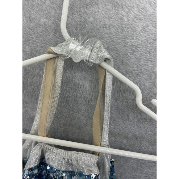 A Wish Come True Girls Sequined Dancewear Costume Wings Feathers Blue IMC 11-12 - Picture 6 of 10